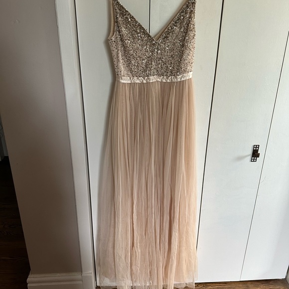 NEW BHLDN by Anthropologie Avery Dress in Oyster - Picture 6 of 9
